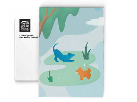 Memorial Card - Watercolor Dog