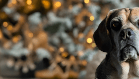 Senior puggle dog
