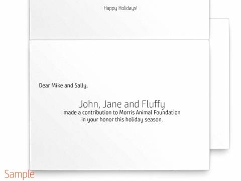 Image of inside of the Holiday Card Cat with sample text