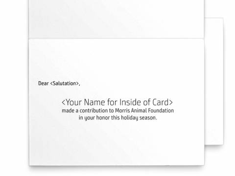 Image of inside of the Holiday Card Wildlife with placeholder text