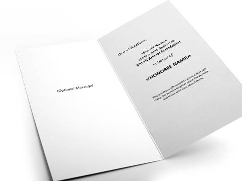 Image 1 of inside of the Sending Some Love Honor Card with placeholder text