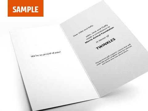 Image 1 of inside of the Sending Some Love Honor Card with sample text