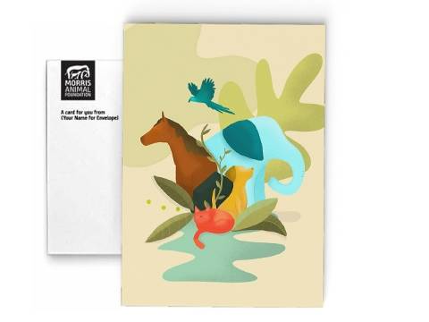 Image of front of the All Species Watercolor Memorial Card