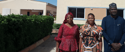 Veterinary Student Scholar research team - Dr. Weka and Dr. Asinamai (mentors) Dr. Ankala in the middle (PI)